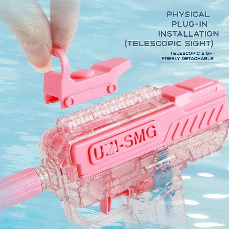 Electric Water Gun for Kids&Adults-Automatic Squirt Gun with 32FT Long Range,400Ml Large Tank,Rechargeable Battery,Led Light Effect for Summer Outdoor Pool Beach Backyard Water Fight Games