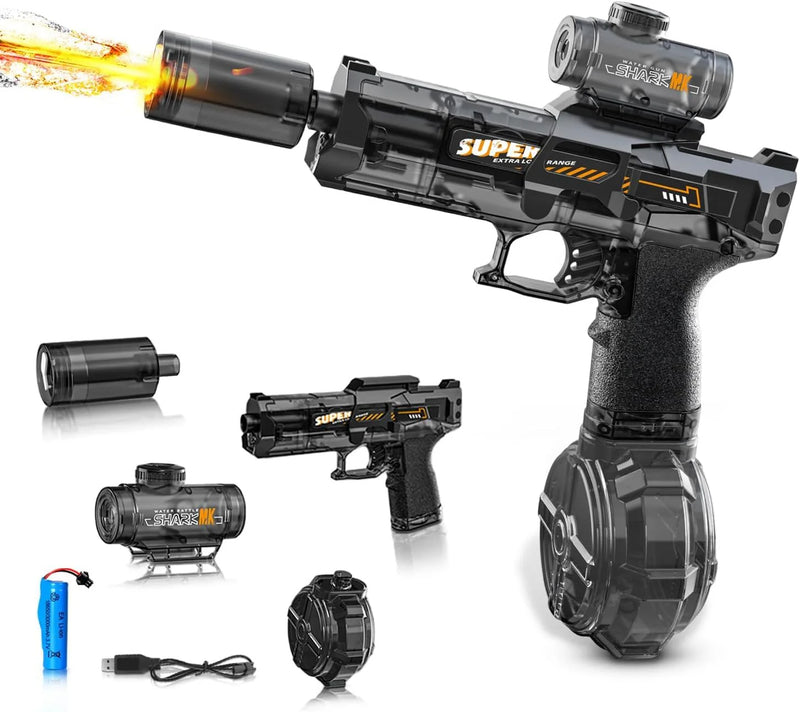 Electric Water Gun with LED Light – Long Range Squirt Blaster