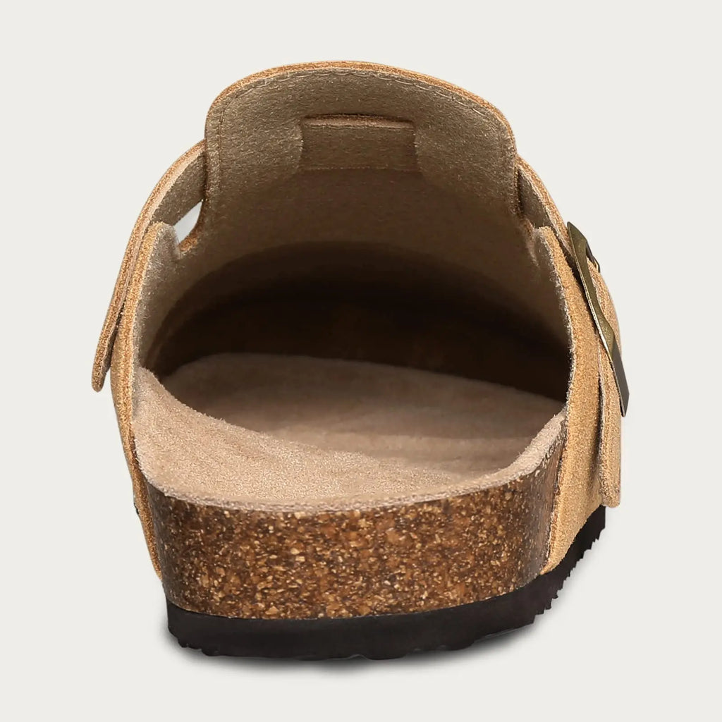 Asgard Women Fashion Cork Clogs Slippers Leather Suede Flat Mules with Adjustable Buckle Men Classic Potato Shoes Beach Sandals